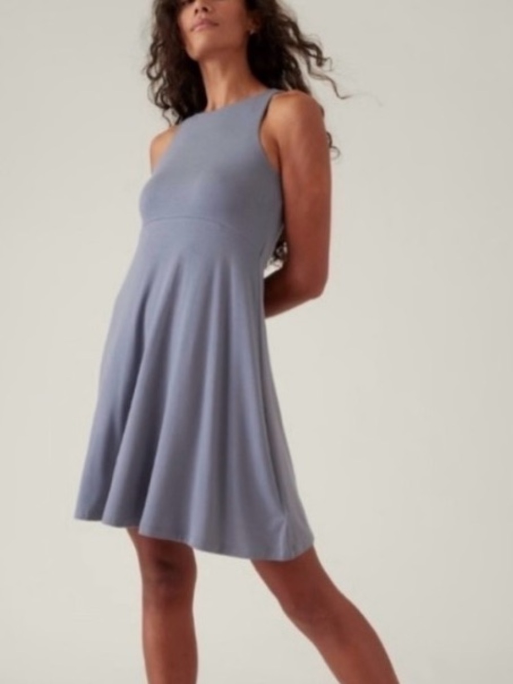 Athleta | Grey/Gray Santorini Thera Stretchy Jersey Knit Sleeveless Dress Sz 1X